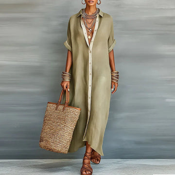 Evelina | Women's Button Down Maxi Shirt Dress