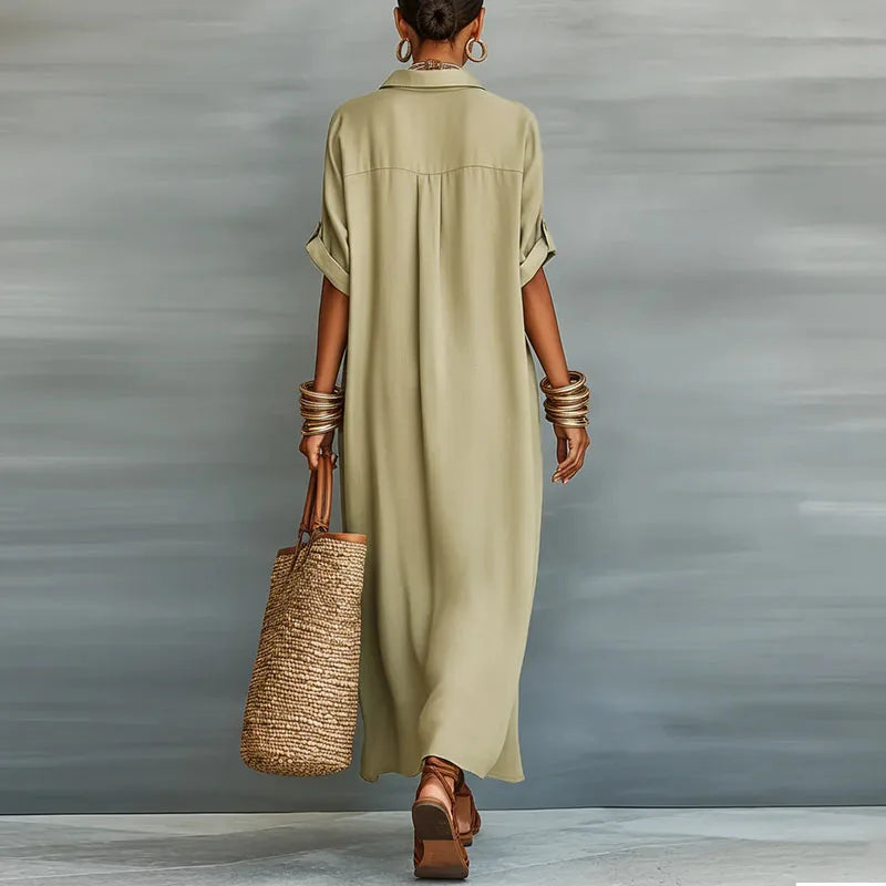 Evelina | Women's Button Down Maxi Shirt Dress
