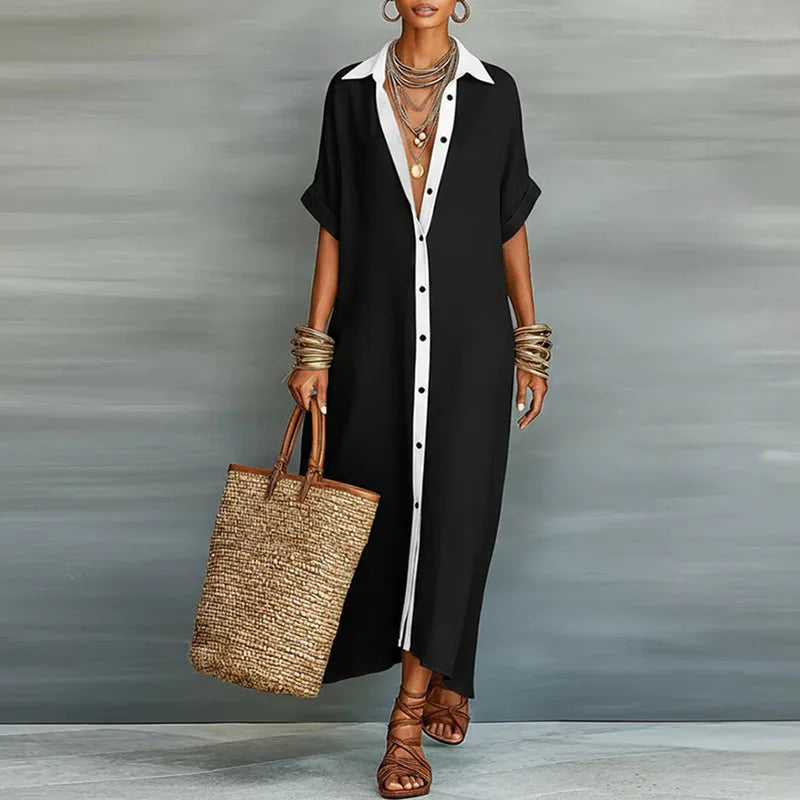 Evelina | Women's Button Down Maxi Shirt Dress