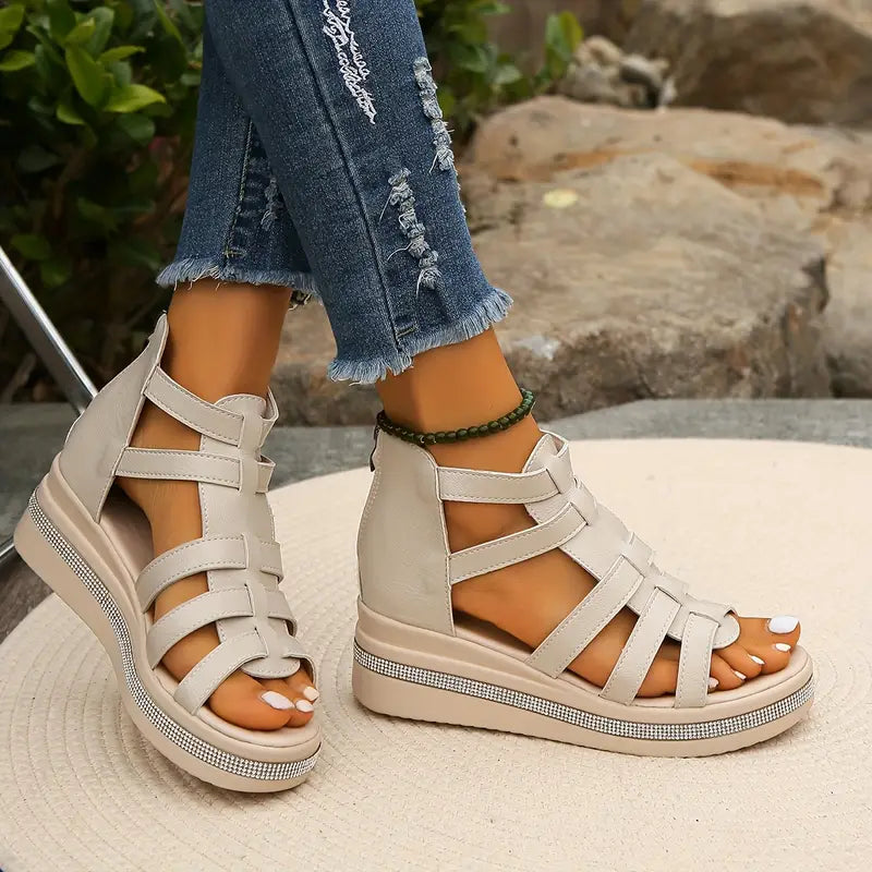 Hannah | Comfort Sandals with Rhinestone Decoration