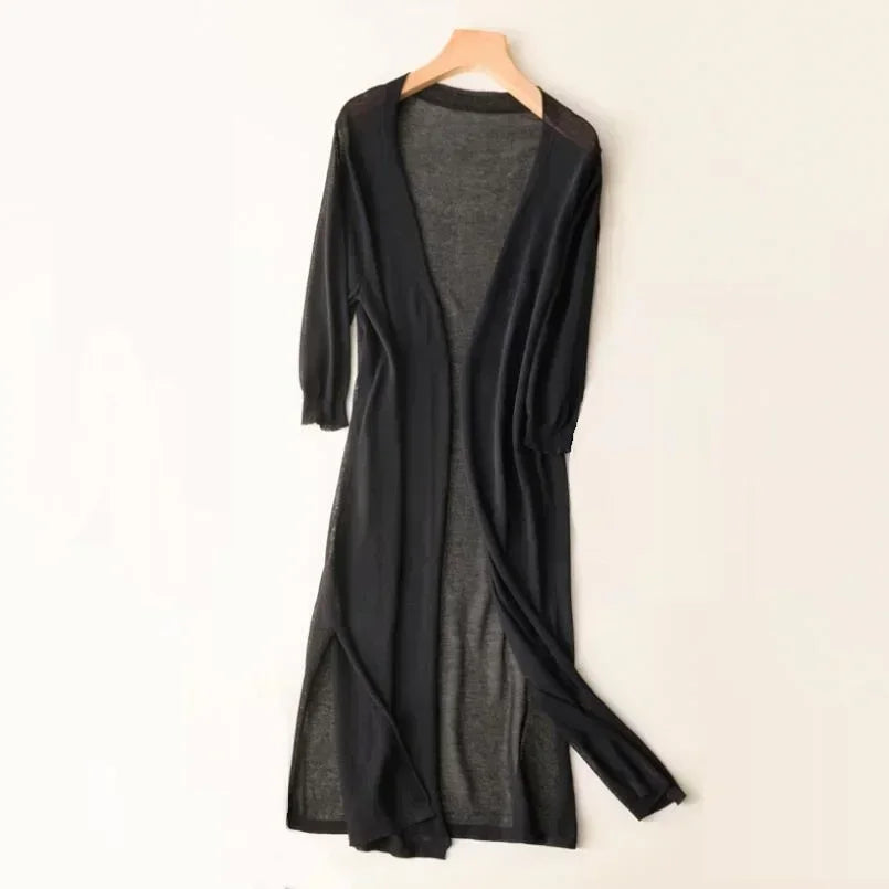 Fiorella | Women's Long Open Front Cardigan
