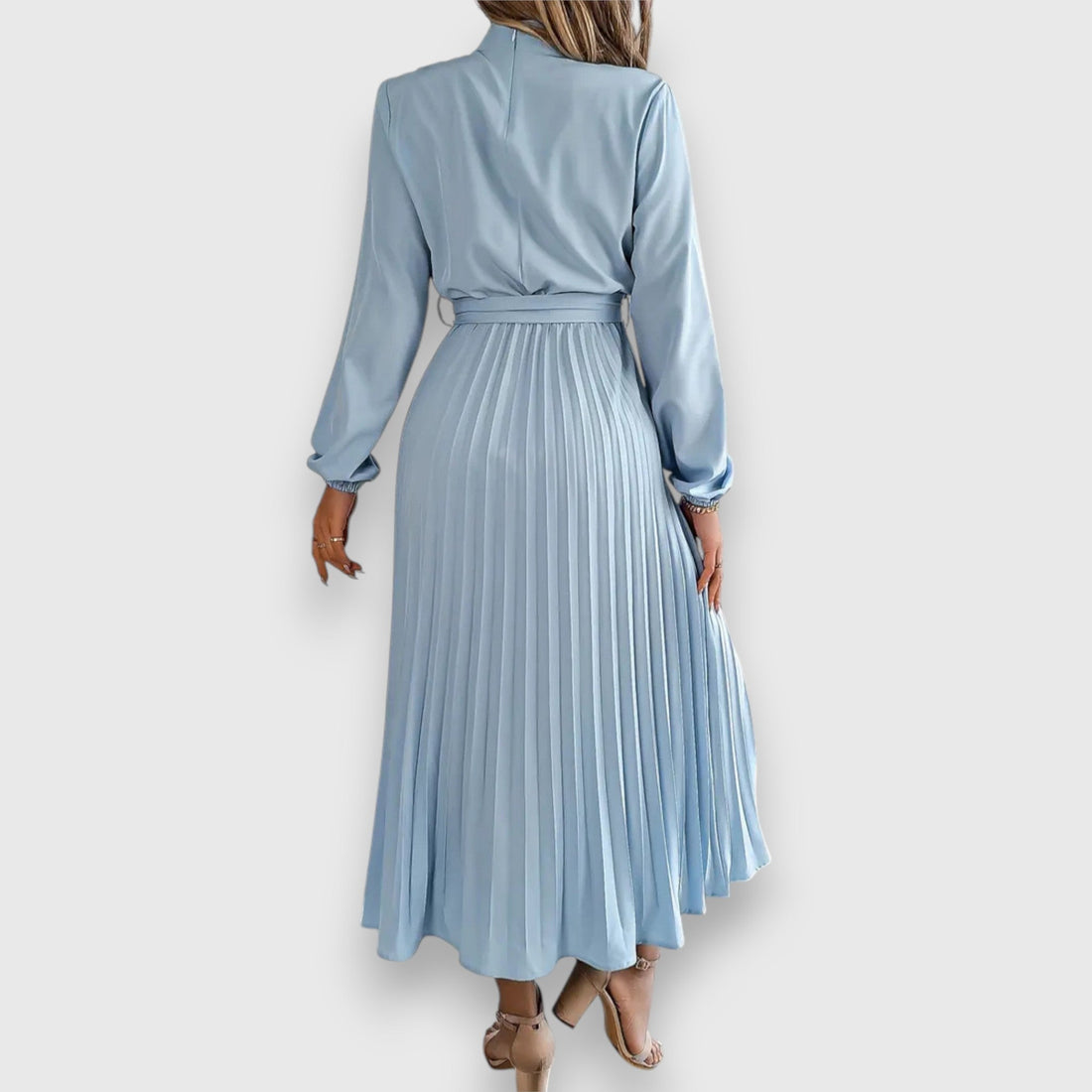 Ariadne | Women's Pleated Midi Dress with Flared Skirt and Sleeveless Design