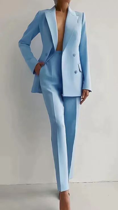 Elodie | Women's Blazer and Slim Trousers Suit Set with Double Breasted Design and Tailored Fit