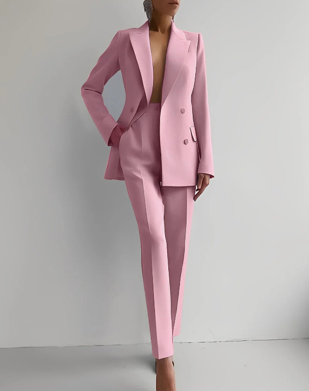 Elodie | Women's Blazer and Slim Trousers Suit Set with Double Breasted Design and Tailored Fit