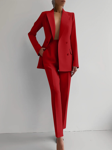 Elodie | Women's Blazer and Slim Trousers Suit Set with Double Breasted Design and Tailored Fit