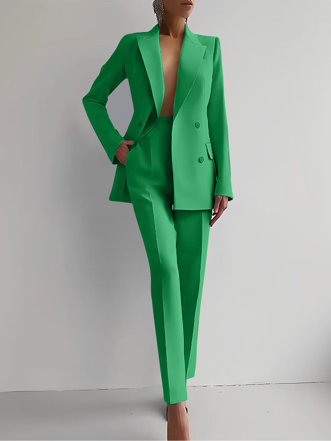 Elodie | Women's Blazer and Slim Trousers Suit Set with Double Breasted Design and Tailored Fit