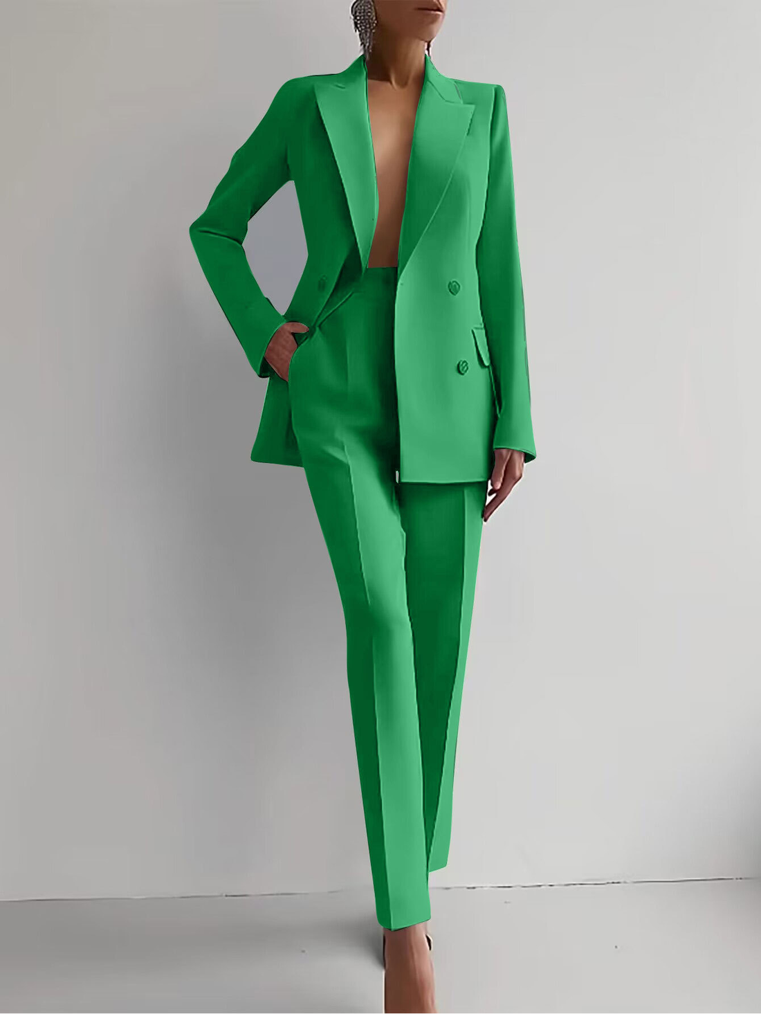 Elodie | Women's Blazer and Slim Trousers Suit Set with Double Breasted Design and Tailored Fit