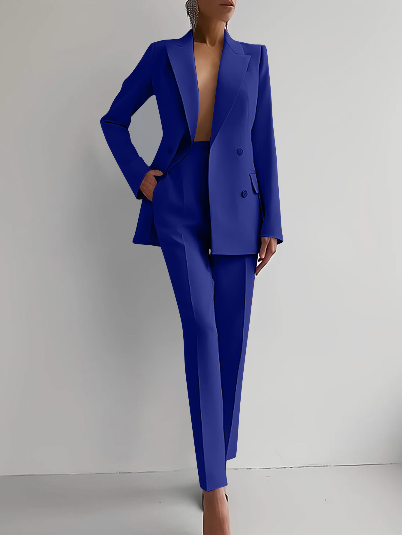 Elodie | Women's Blazer and Slim Trousers Suit Set with Double Breasted Design and Tailored Fit