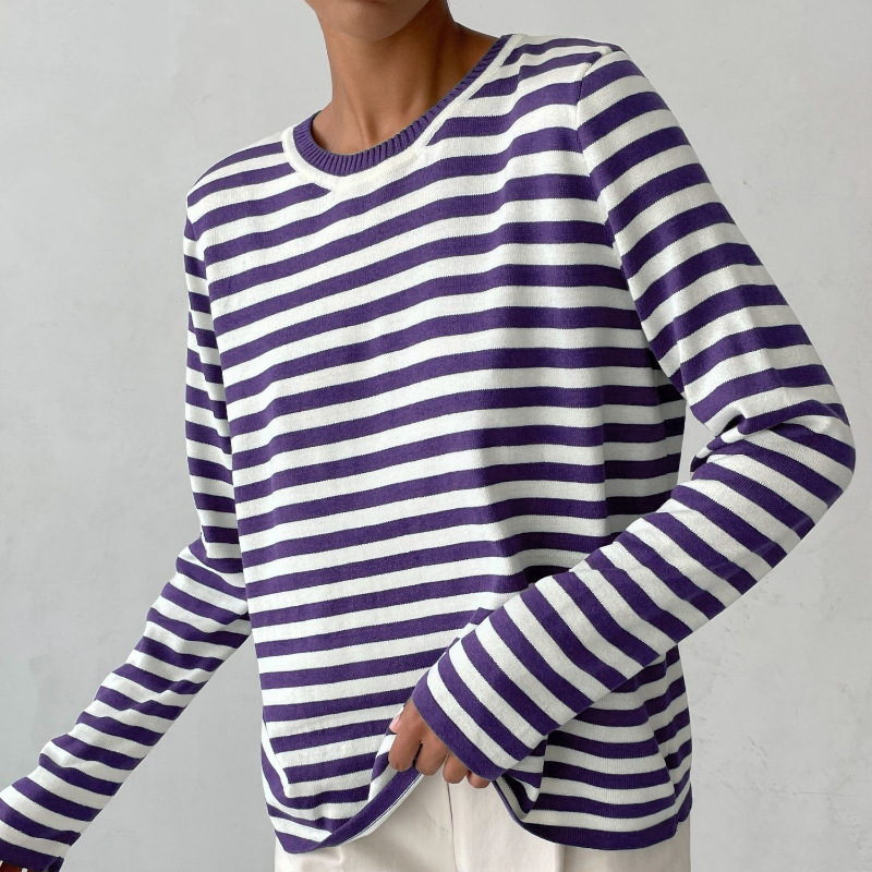 Aubrielle | Striped Summer T-Shirt with Short Sleeves