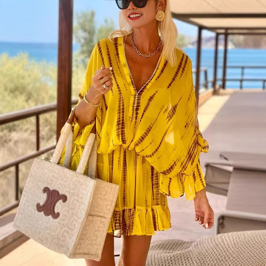 Hadley | Women's High Waist V Neck Mini Dress with Tummy Control and Casual Style