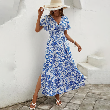Emery | Women's Boho Beach Dress with V Neck and Flowy Design