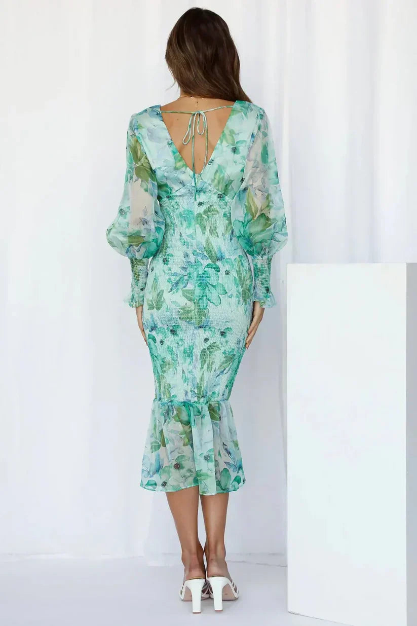 Everly | Women's Floral Dress with Short Sleeves and A-Line Skirt