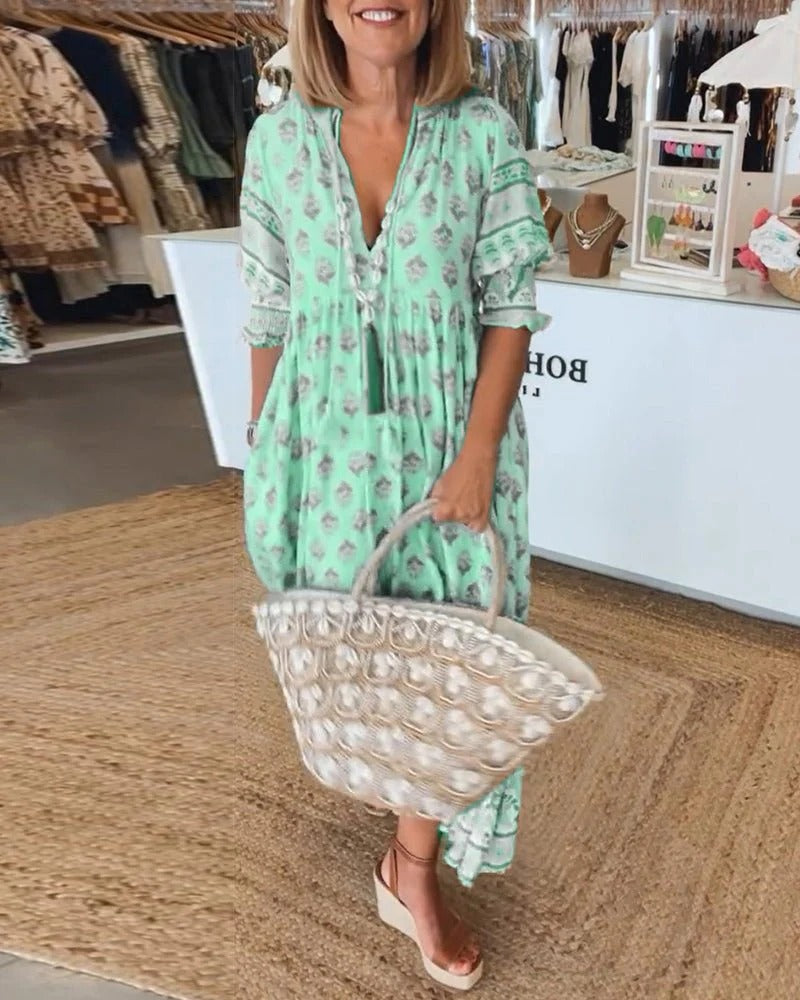 Bellemont | Women's Boho Midi Dress with Tassel Details and Flowing Design