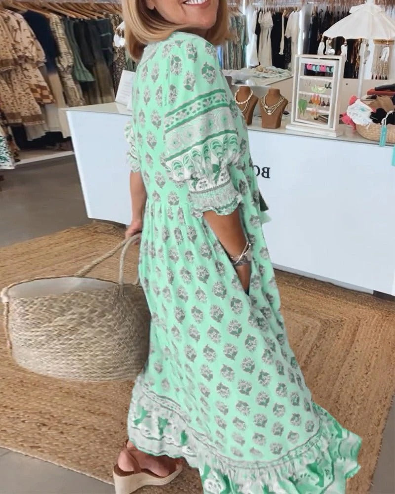 Bellemont | Women's Boho Midi Dress with Tassel Details and Flowing Design