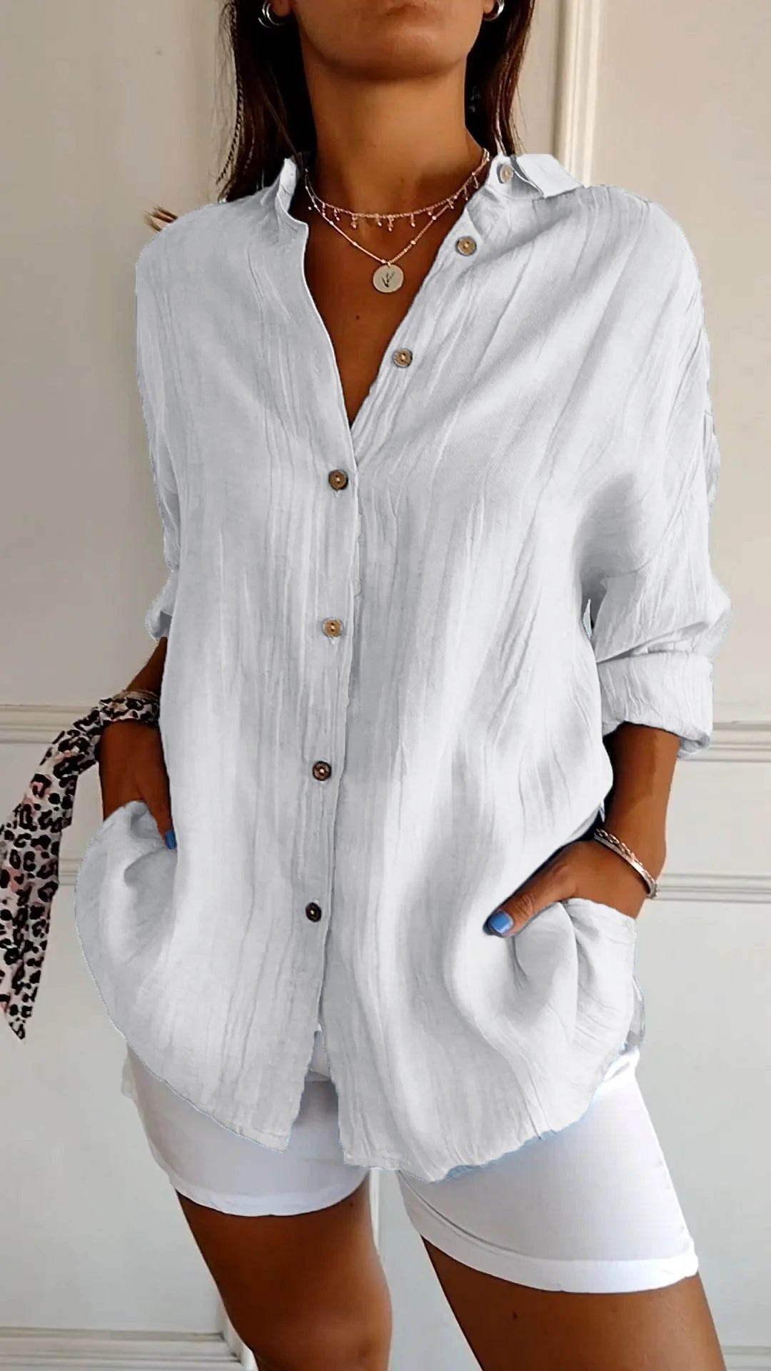 Elowen | Long Sleeve Button-Down Shirt with Breathable Fabric