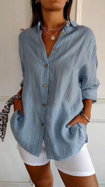 Elowen | Long Sleeve Button-Down Shirt with Breathable Fabric