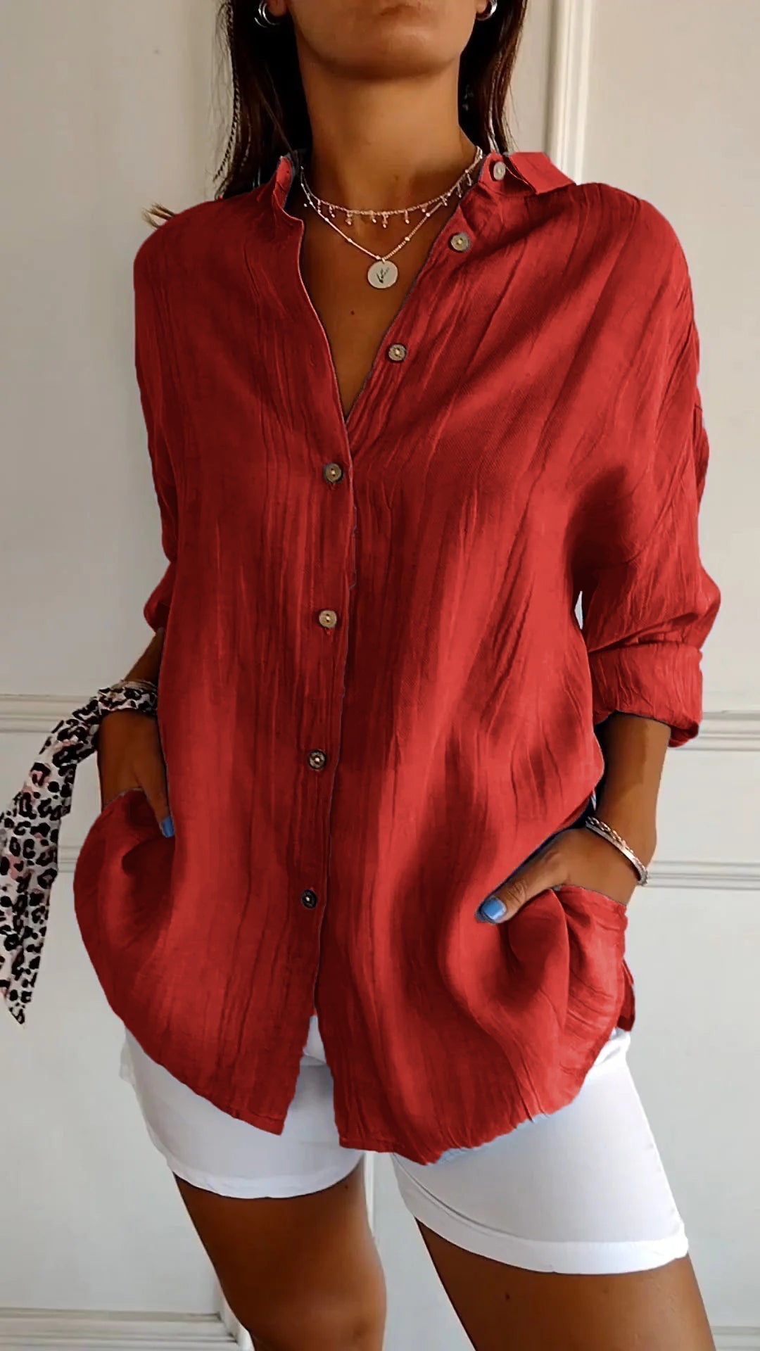 Elowen | Long Sleeve Button-Down Shirt with Breathable Fabric