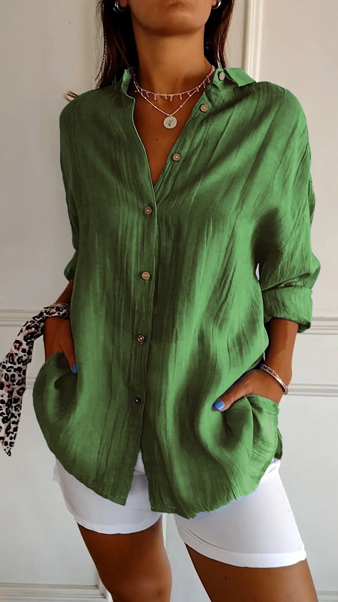 Elowen | Long Sleeve Button-Down Shirt with Breathable Fabric