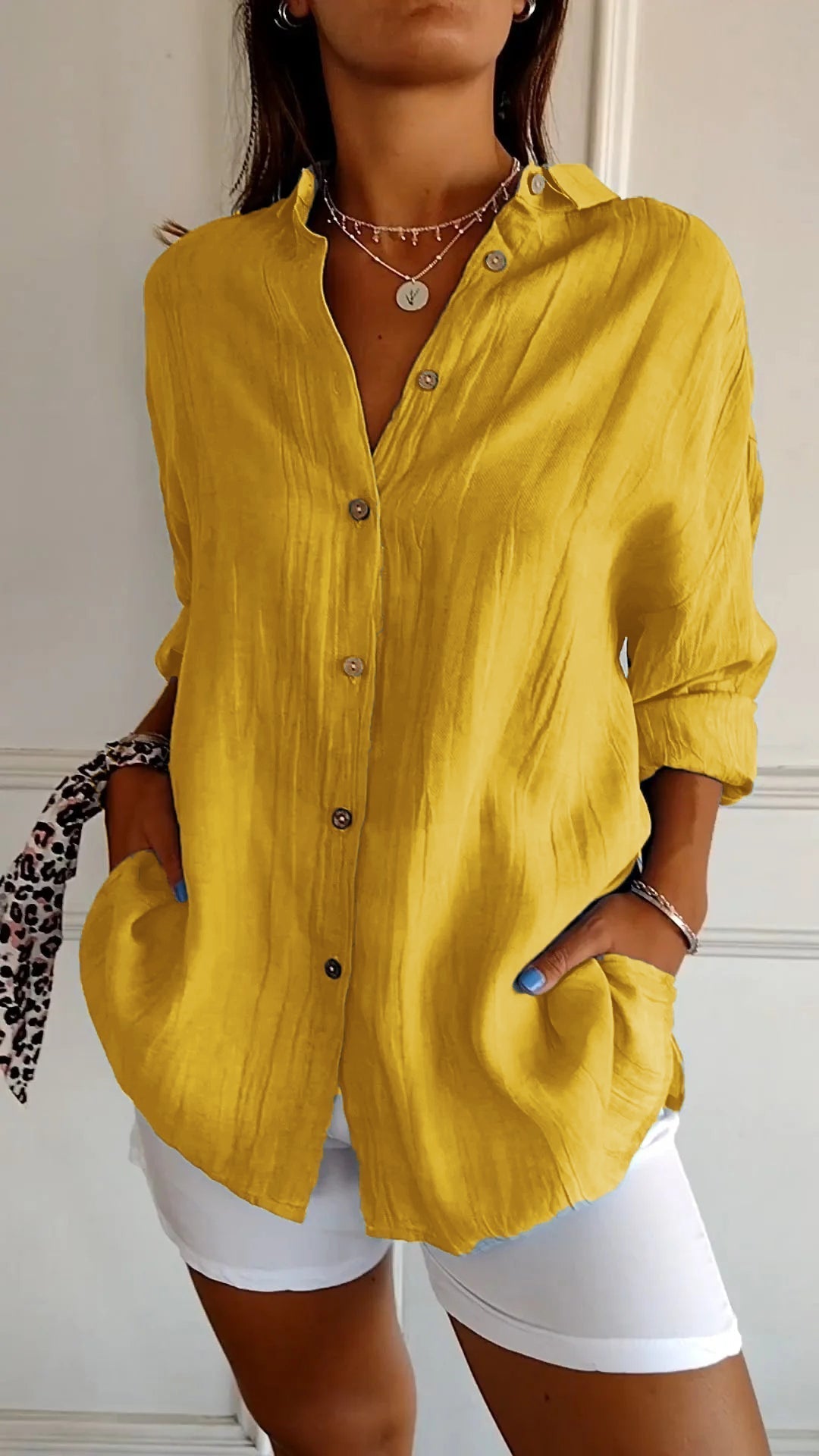 Elowen | Long Sleeve Button-Down Shirt with Breathable Fabric
