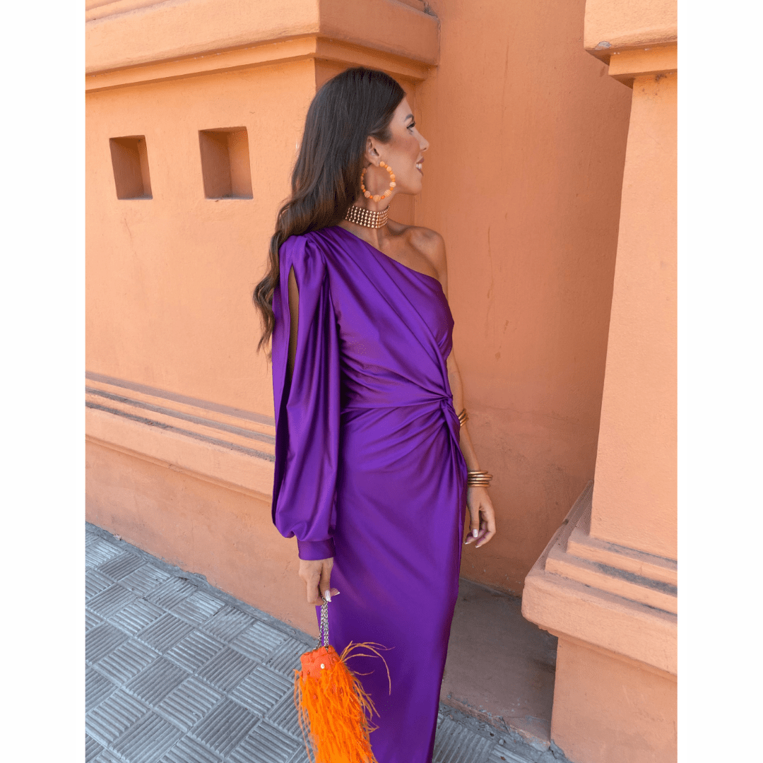 Dahlia | Women's Evening Dress with A-Line Silhouette and Short Sleeves