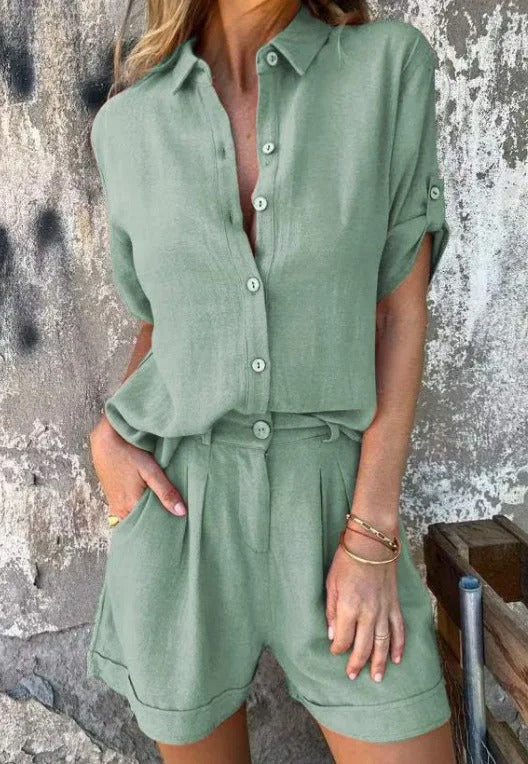 Ellery | Women's Summer Shorts and Top Set with Breathable Fabric and Relaxed Fit