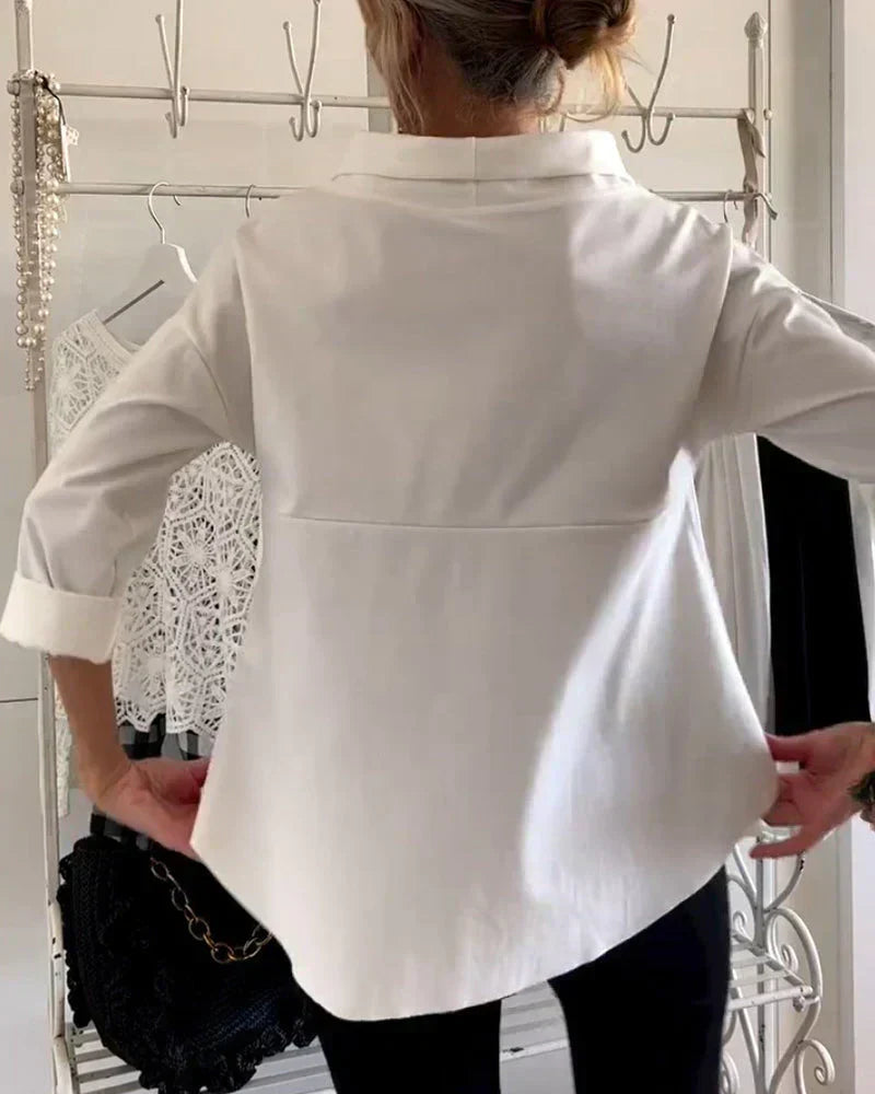 Evelyn | Bateau Neck Top with 3/4 Sleeves and Relaxed Fit