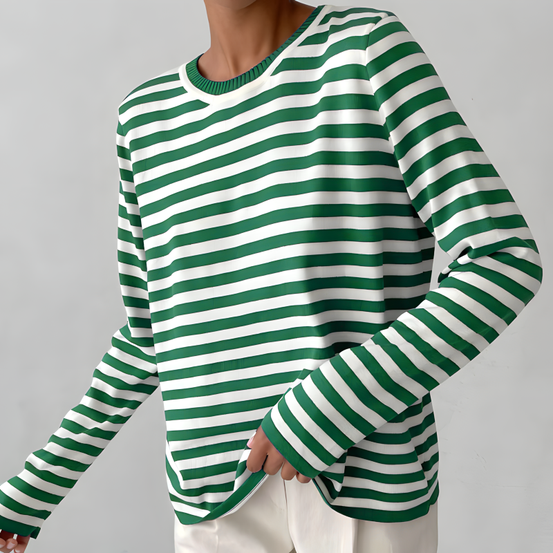 Aubrielle | Striped Summer T-Shirt with Short Sleeves