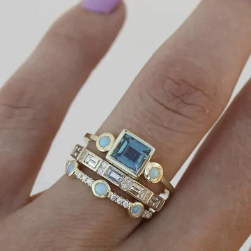 Caelia | Retro Blue Crystal Ring
