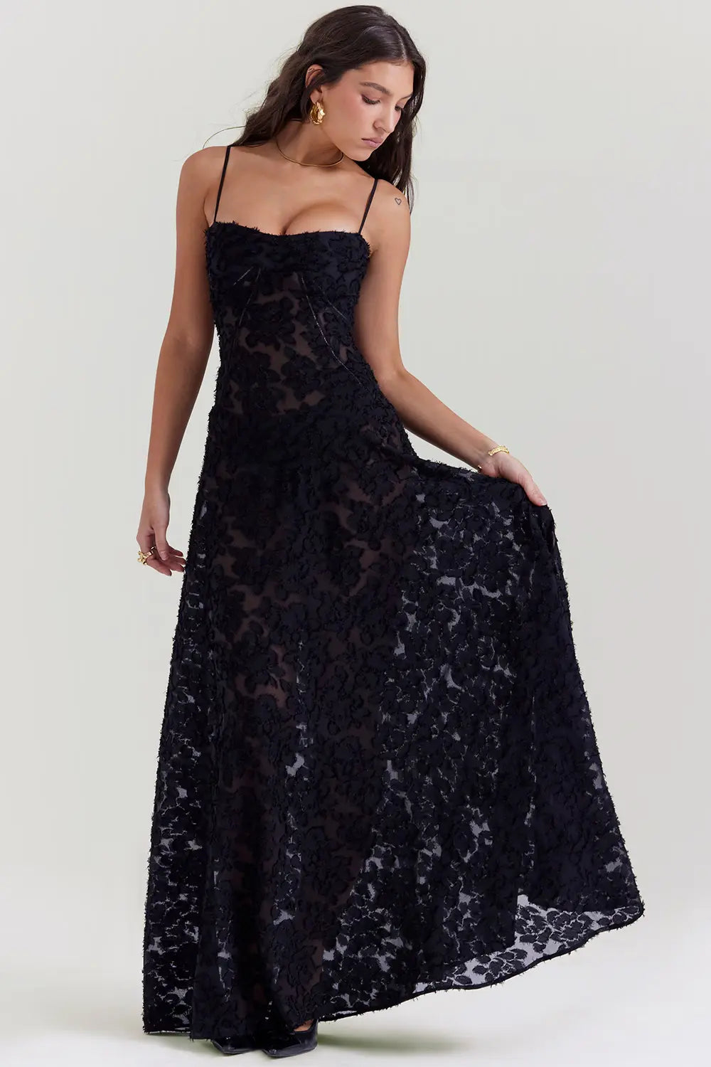 Gretchen | Long Summer Dress with Open Back and Adjustable Straps