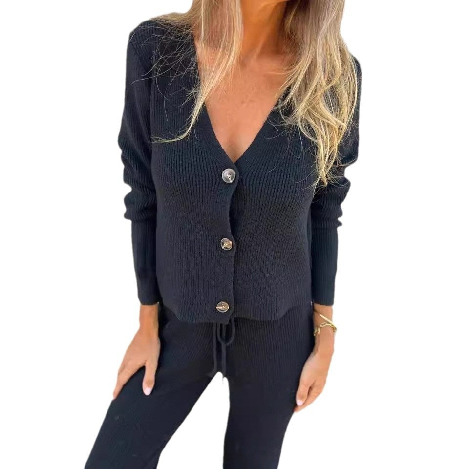 Elena | Women's 2-Piece Cardigan Set with Open Front and Long Sleeves