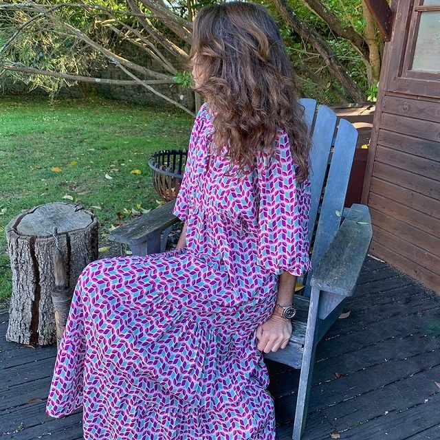 Flora | Women's Puff Sleeve V-Neck Boho Printed Maxi Dress