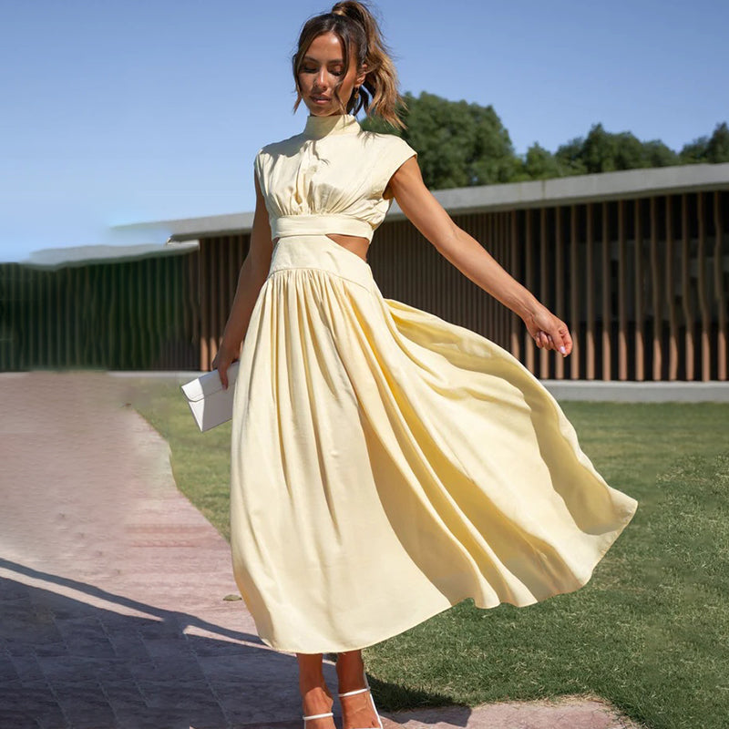 Alouette | Women's Versatile Midi Dress with Side Slit and Adjustable Straps