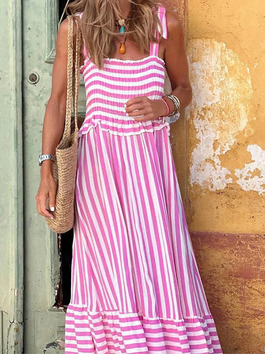 Adelina | Women's Striped Summer Dress with Sleeveless Design and Flowy Fit