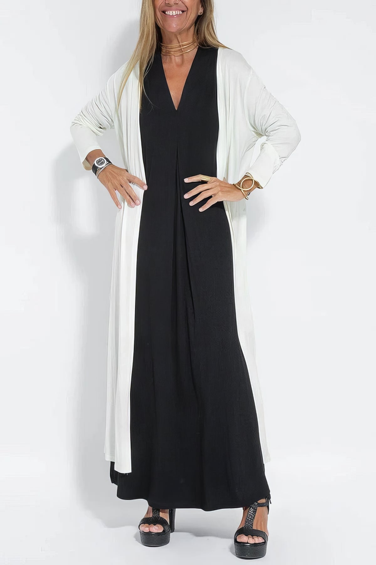 Amaris | Women's Long Dress with Coordinated Cardigan and Versatile Style