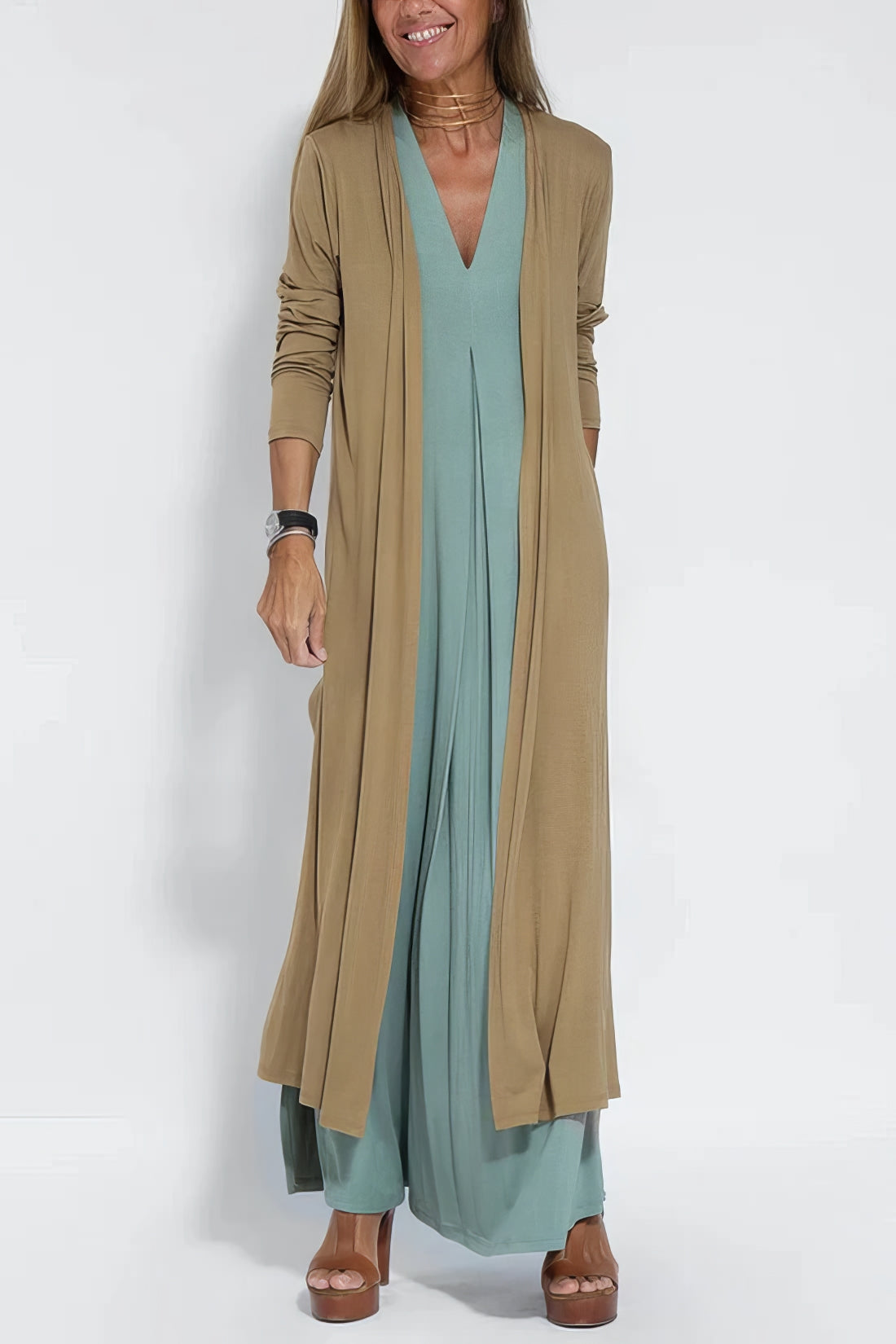 Amaris | Women's Long Dress with Coordinated Cardigan and Versatile Style